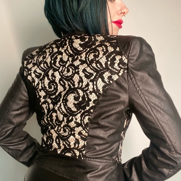 Faux leather/lace jacket - Picture 4 of 4